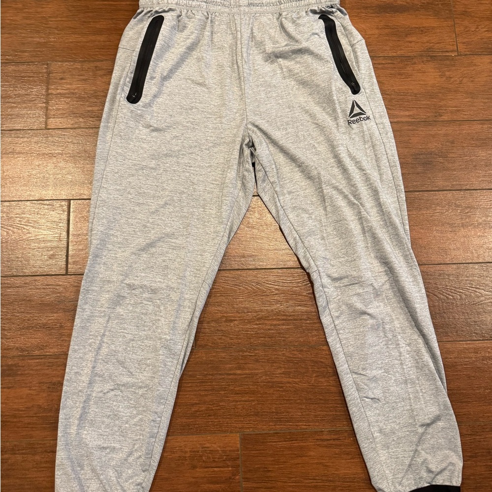 Reebok Gray Joggers with Black Accents